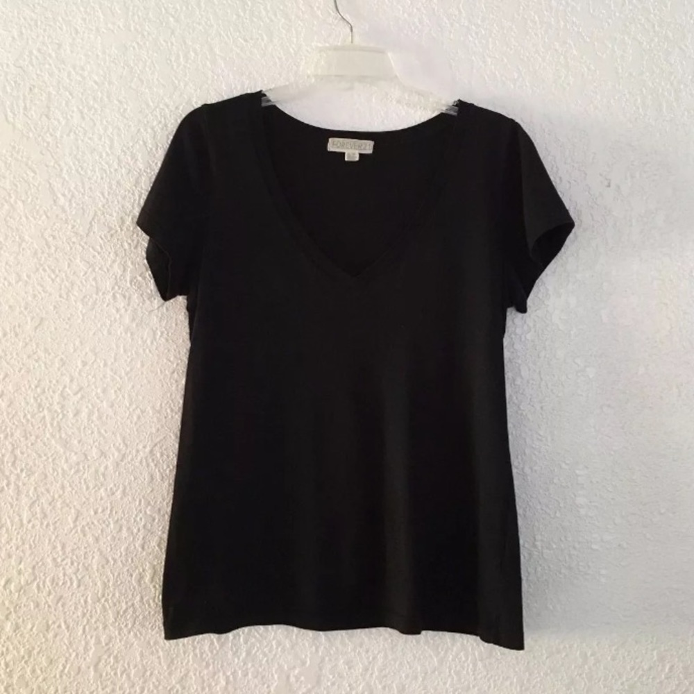 Forever 21 Black V Neck Tee